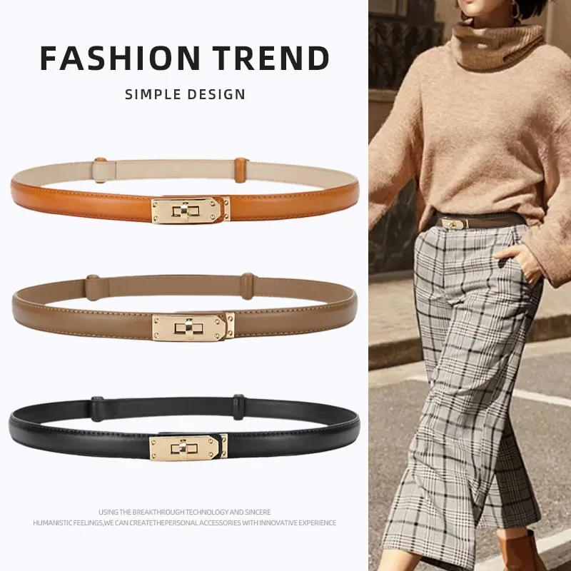 Fashion lock buckle genuine leather 1.8cm Designered Women Belts Buckle Dress Jeans Trench Waistband Belt for women party
Fashion lock buckle genuine leather 1.8cm Designered Women Belts Buckle Dress Jeans Trench Waistband Belt for women party