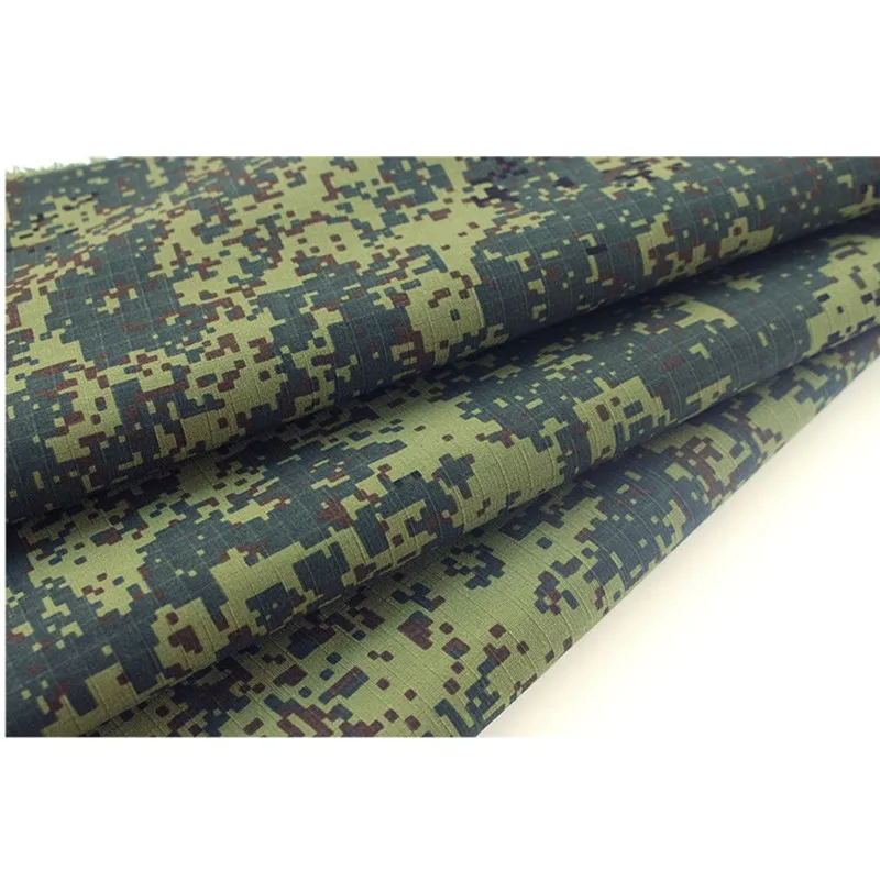 

Green Digital EMR Camo Fabric Russian FLORA Camouflage Polyester Cotton TC Plaid Cloth Jacket Clothes DIY 1.5 Meter Width