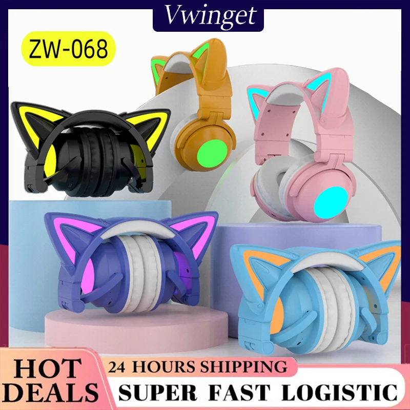 Cute Cat Ear Wireless Bluetooth Headphone 7.1 Stereo Music Gaming Headset Girls Kids Gift Earphone With Control Light Microphone
Cute Cat Ear Wireless Bluetooth Headphone 7.1 Stereo Music Gaming Headset Girls Kids Gift Earphone With Control Light Microphone
