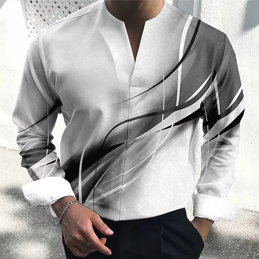 Men Autumn Casual Geometric Print V Neck Dress Shirts Long Sleeve Collar Office Blouse Tops Tee Pullover Fashion Men's Shirts
Men Autumn Casual Geometric Print V Neck Dress Shirts Long Sleeve Collar Office Blouse Tops Tee Pullover Fashion Men's Shirts