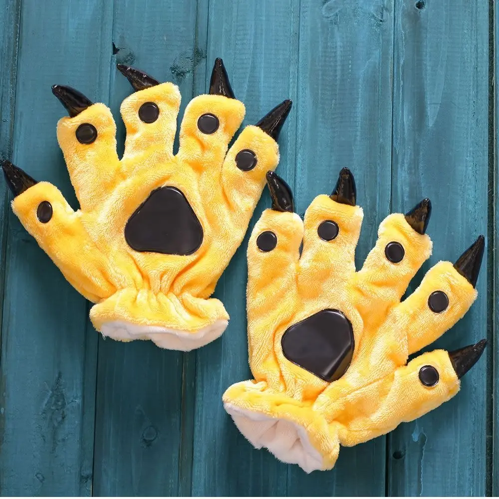 

Cartoon Kigurumis Animal Gloves Student Gloves Flannel Thickening Animal Paw Gloves Warm Up Panda Dinosaur Gloves Halloween