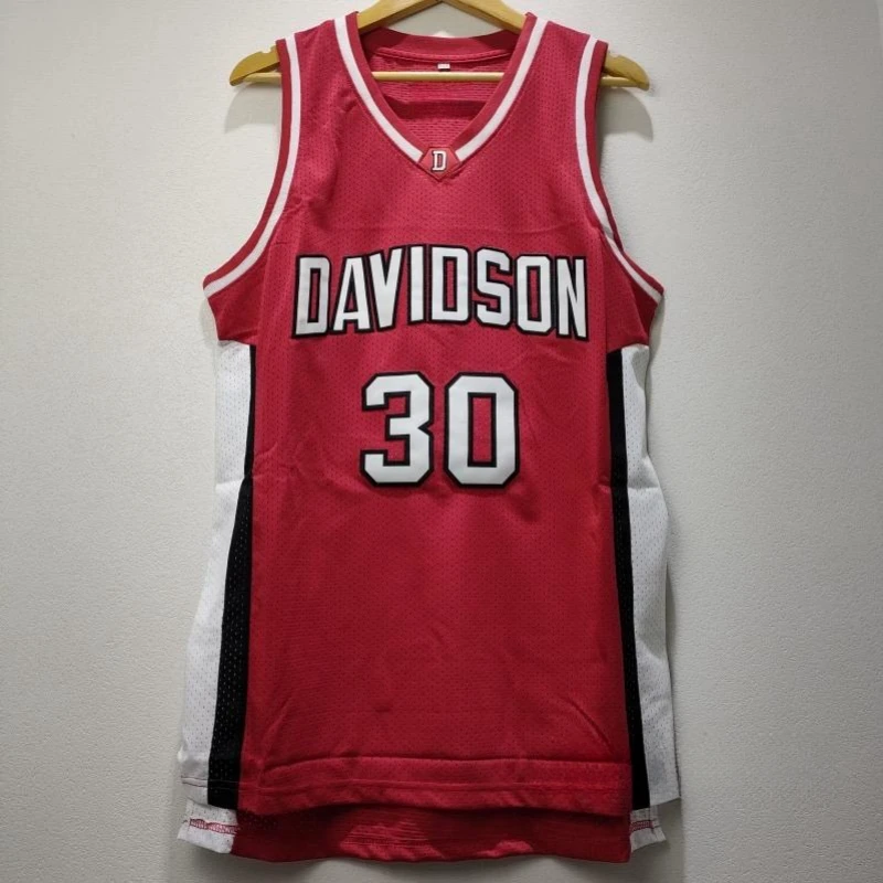 

Basketball Jersey Men Oversize 30 Stephen Curry DAVIDSON College Embroidery Breathable Athletic Sports Street Hip Hop Sportswear