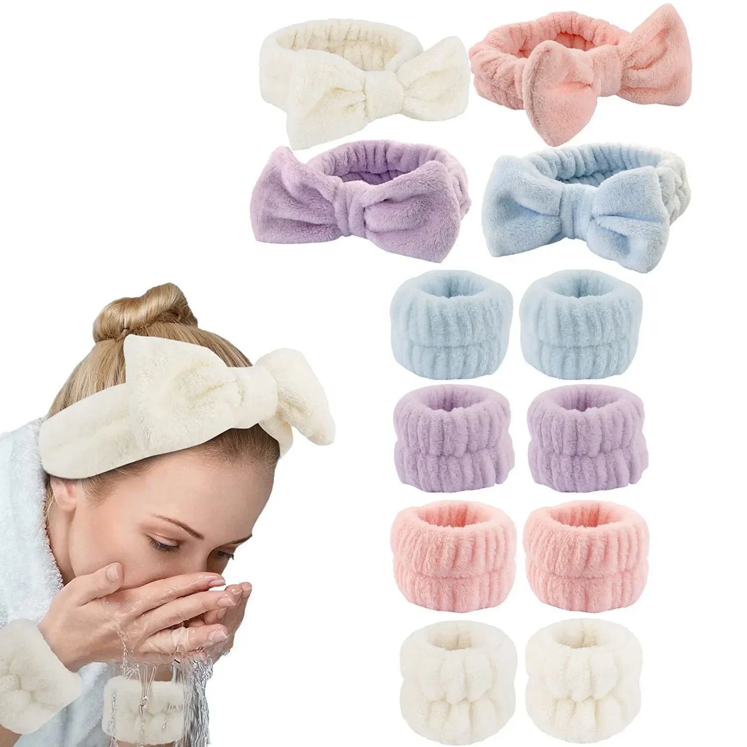 Wash Face Headbands for Women Coral Fleece Hair Bands Cuff Waterproof Bands Absorbent Wristbands Head Band Hair Accessories Set
Wash Face Headbands for Women Coral Fleece Hair Bands Cuff Waterproof Bands Absorbent Wristbands Head Band Hair Accessories Set