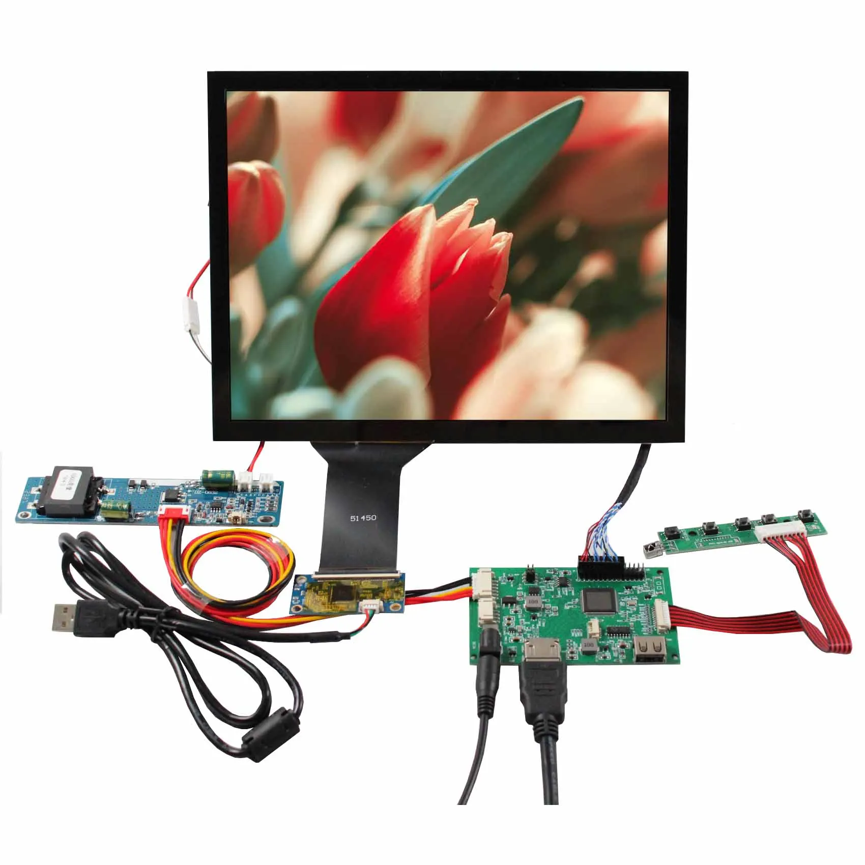 

10.4" 1024x768 4:3 1300nit Capacitive LCD Touch Screen HD MI USB Board 30 pins