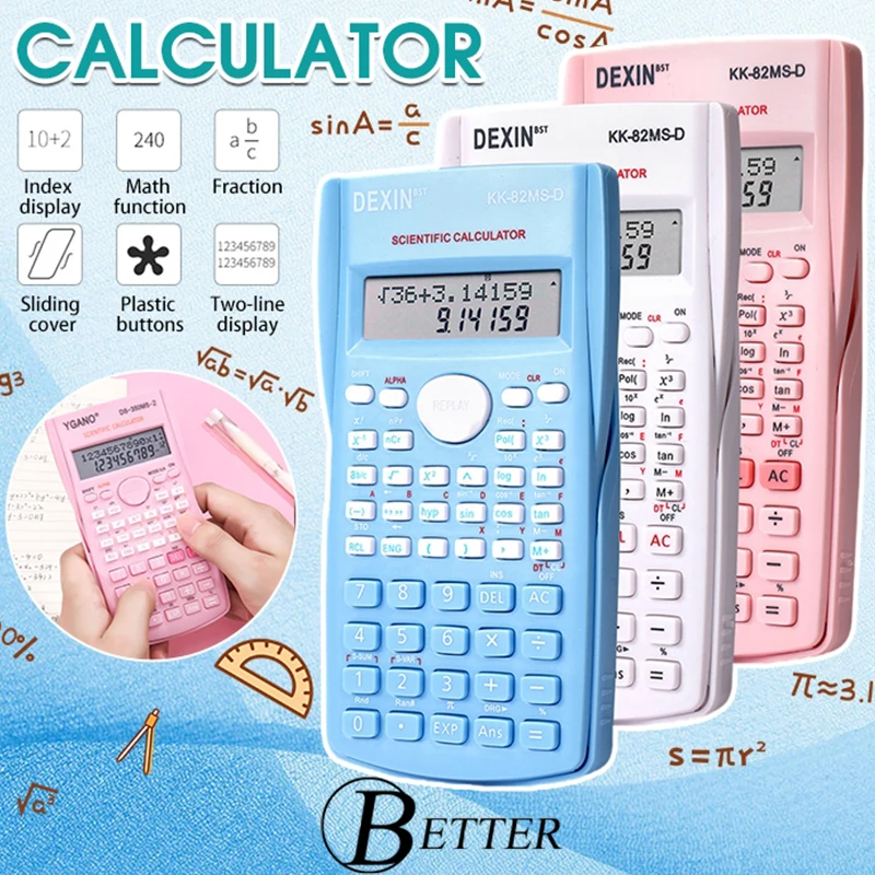 Kawaii Scientific Calculator Multifunctional High School Students Universal Button/Sun Battery School Office Supply Stationery 
Kawaii Scientific Calculator Multifunctional High School Students Universal Button/Sun Battery School Office Supply Stationery