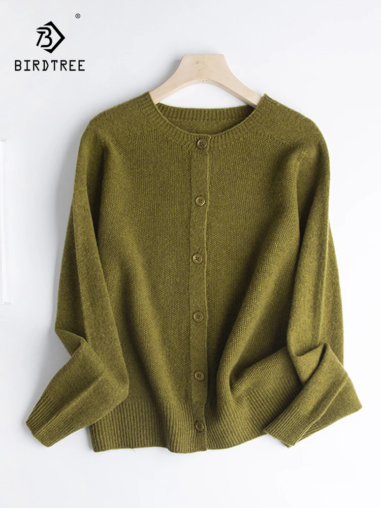 Birdtree 100% Wool Cardigans For Woman 2023 Autumn Round Collar Single Breasted Seamless Sweaters Fall Winter Jackets T38133QC
Birdtree 100% Wool Cardigans For Woman 2023 Autumn Round Collar Single Breasted Seamless Sweaters Fall Winter Jackets T38133QC