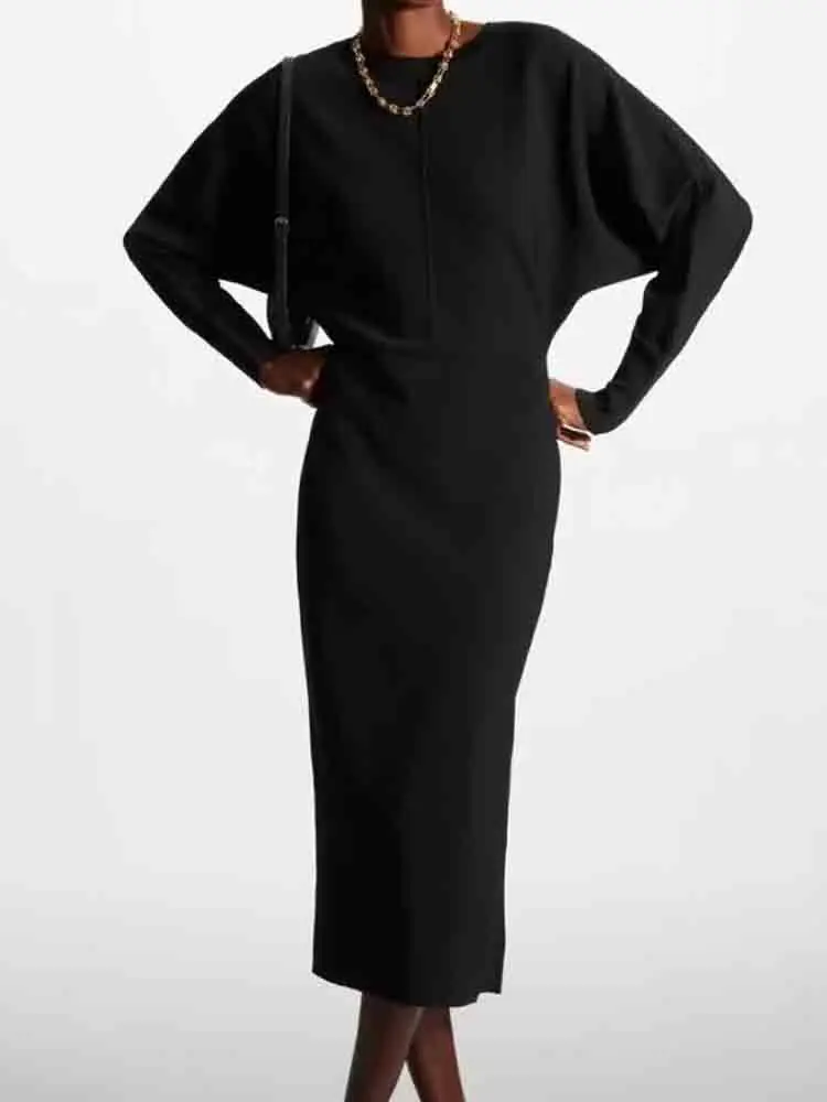 Women 2023 Autumn New All-match Knitted Long Sleeve Dress Chic Round Neck Slim-fit Women's Long Dress Vestidos Mujer
Women 2023 Autumn New All-match Knitted Long Sleeve Dress Chic Round Neck Slim-fit Women's Long Dress Vestidos Mujer