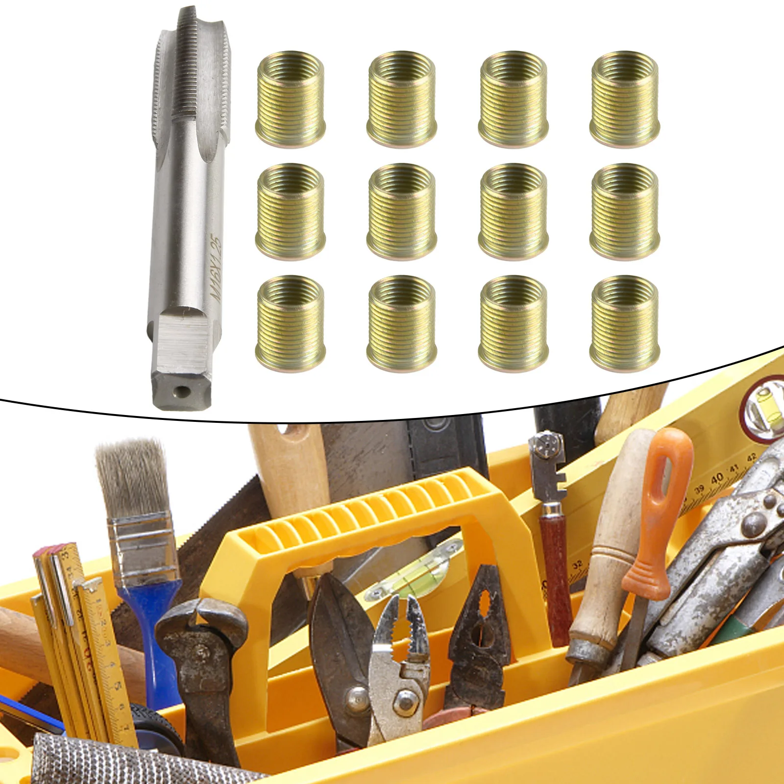 Thread Inserts Thread Tap Galvanized M14X1.25 Inserts M16X1.25 Tap Kit STANDARD THREAD Stainless Steel Durable
Thread Inserts Thread Tap Galvanized M14X1.25 Inserts M16X1.25 Tap Kit STANDARD THREAD Stainless Steel Durable