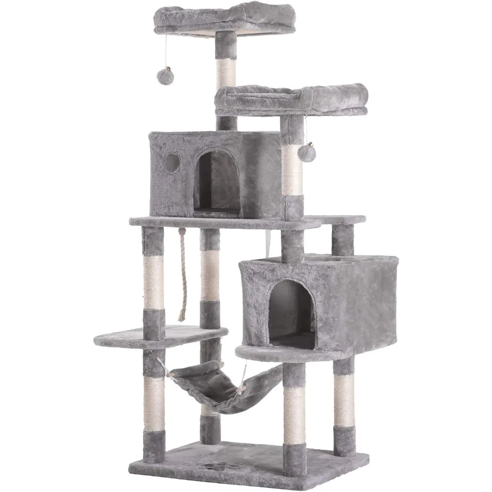 

Large Multi-Level Cat Tree Condo Furniture With Sisal-Covered Scratching Posts Goods for Cats Toys Perch Hammock for Kittens Pet