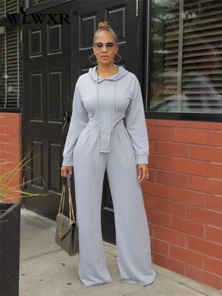 WLWXR Fall Loose Streetwear Two 2 Piece Sets Sweatshirt Womens Outifits Long Sleeve Hooded Black Pants Matching Sets Female
WLWXR Fall Loose Streetwear Two 2 Piece Sets Sweatshirt Womens Outifits Long Sleeve Hooded Black Pants Matching Sets Female