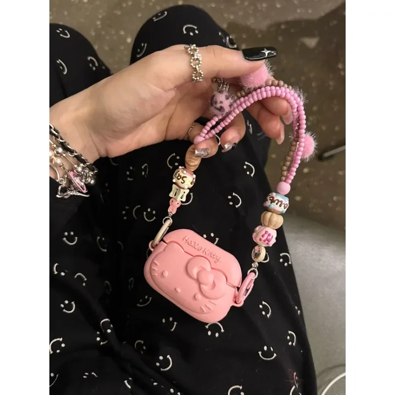 

Sanrios Hello Kitty with Lanyard for AirPods1 2 3 Case AirPods Pro 2 Case IPhone Earphone Accessories Air Pod Silica Gel Cover