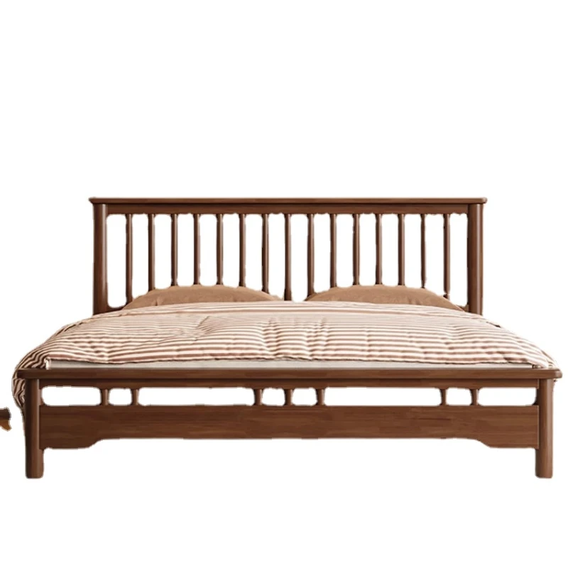 

Windsor Solid Wood 1 M 8 M Double Master Bedroom 1.5M Rubber Wood American Rib Grills Single Bed