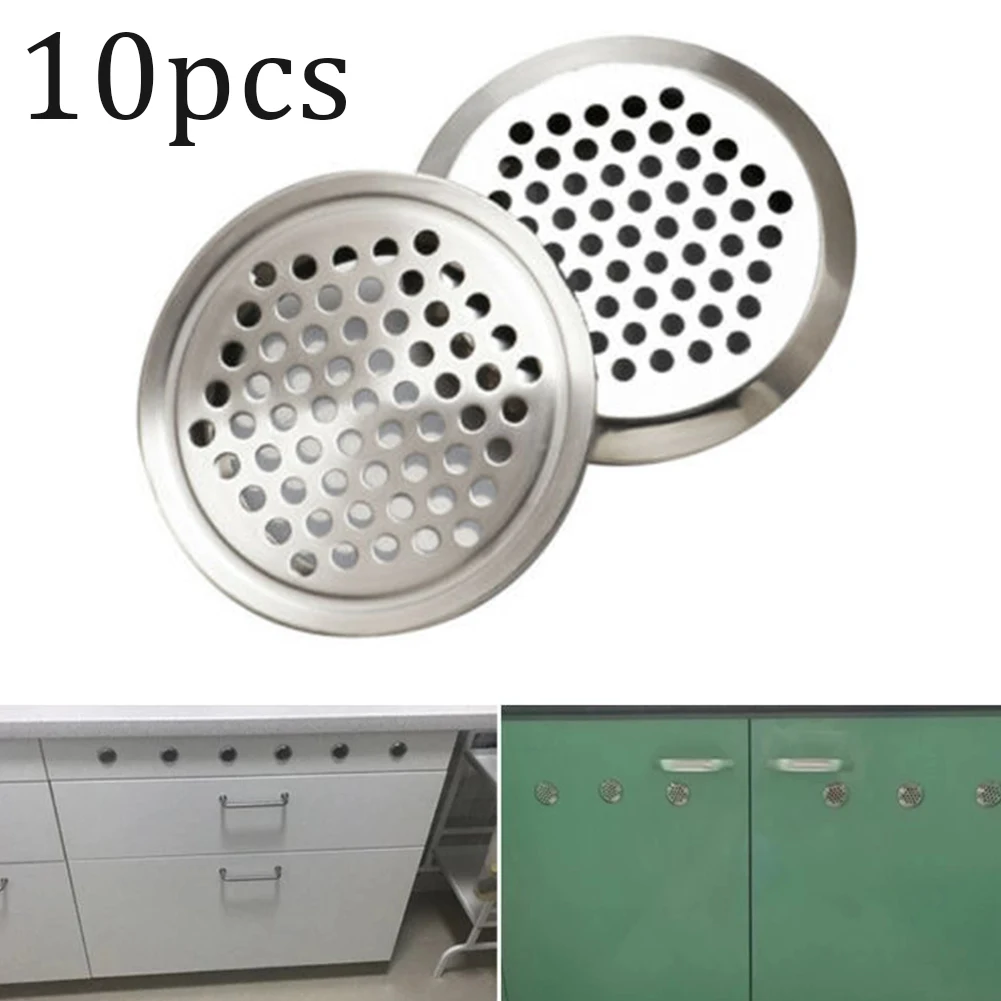 

High Quality Stainless Steel Air Vent Grille for Wardrobe Cabinets and Metal Ventilation Plugs Set of 10 Pieces
