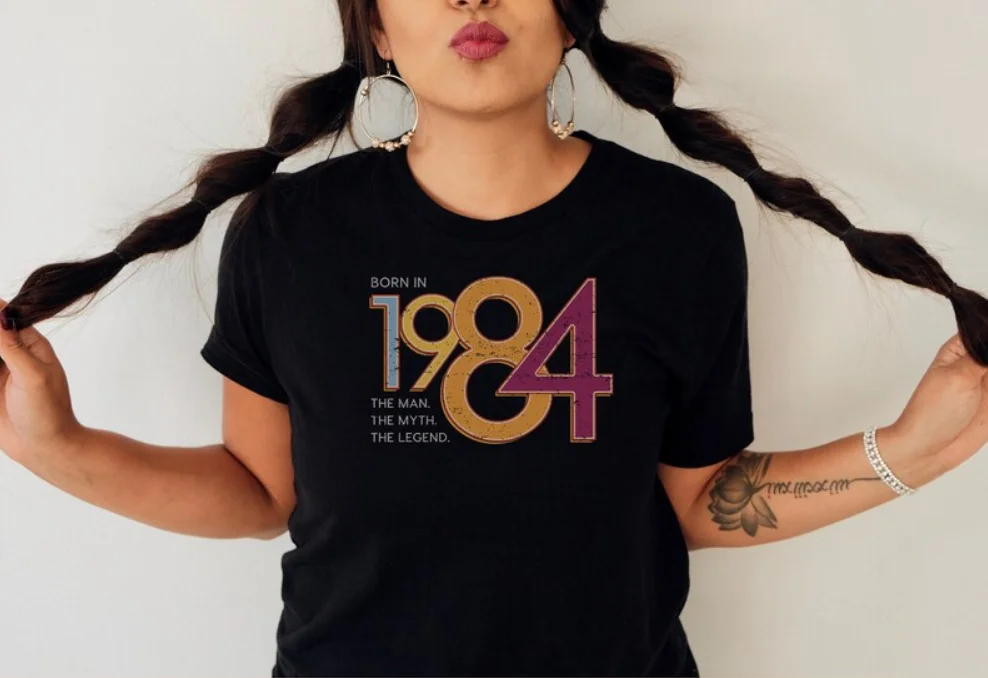 

1984 40th Birthday Shirt Vintage Birthday Gift For Men Gift For Husband The Man Short Sleeve Top Tees 100% cctton Streetwear y2k