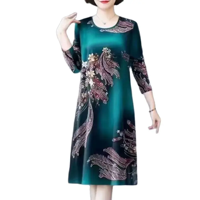 Middle-aged And Elderly Fashion Long-sleeved Dress New Round Neck Printing Mother Dress Loose And Comfortable Long Skirt Woman
Middle-aged And Elderly Fashion Long-sleeved Dress New Round Neck Printing Mother Dress Loose And Comfortable Long Skirt Woman