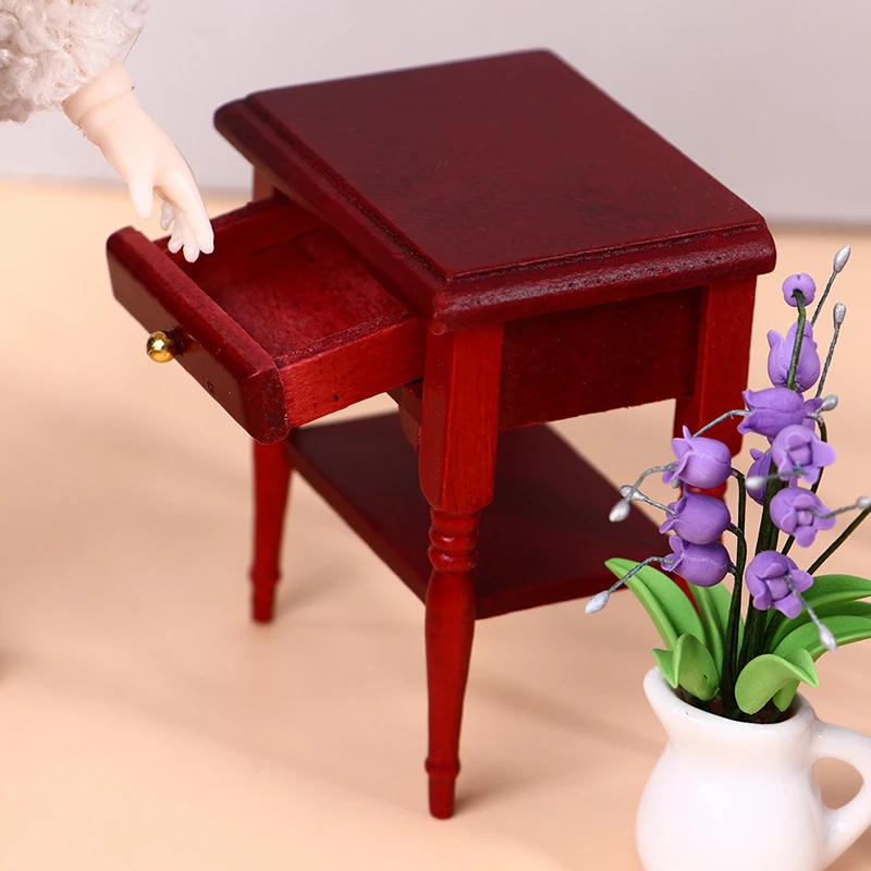 

1:12 миниатюрный прикроватный столик для кукольного домика шкафчик мебель модель декоративная игрушка