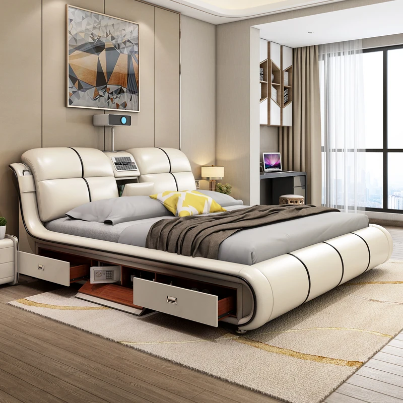 Smart Modern Double Bed Master Storage Lit Pliable Double Bed Twin Bedding Camas Moderrnas Inteligentes Bedroom Furniture
Smart Modern Double Bed Master Storage Lit Pliable Double Bed Twin Bedding Camas Moderrnas Inteligentes Bedroom Furniture