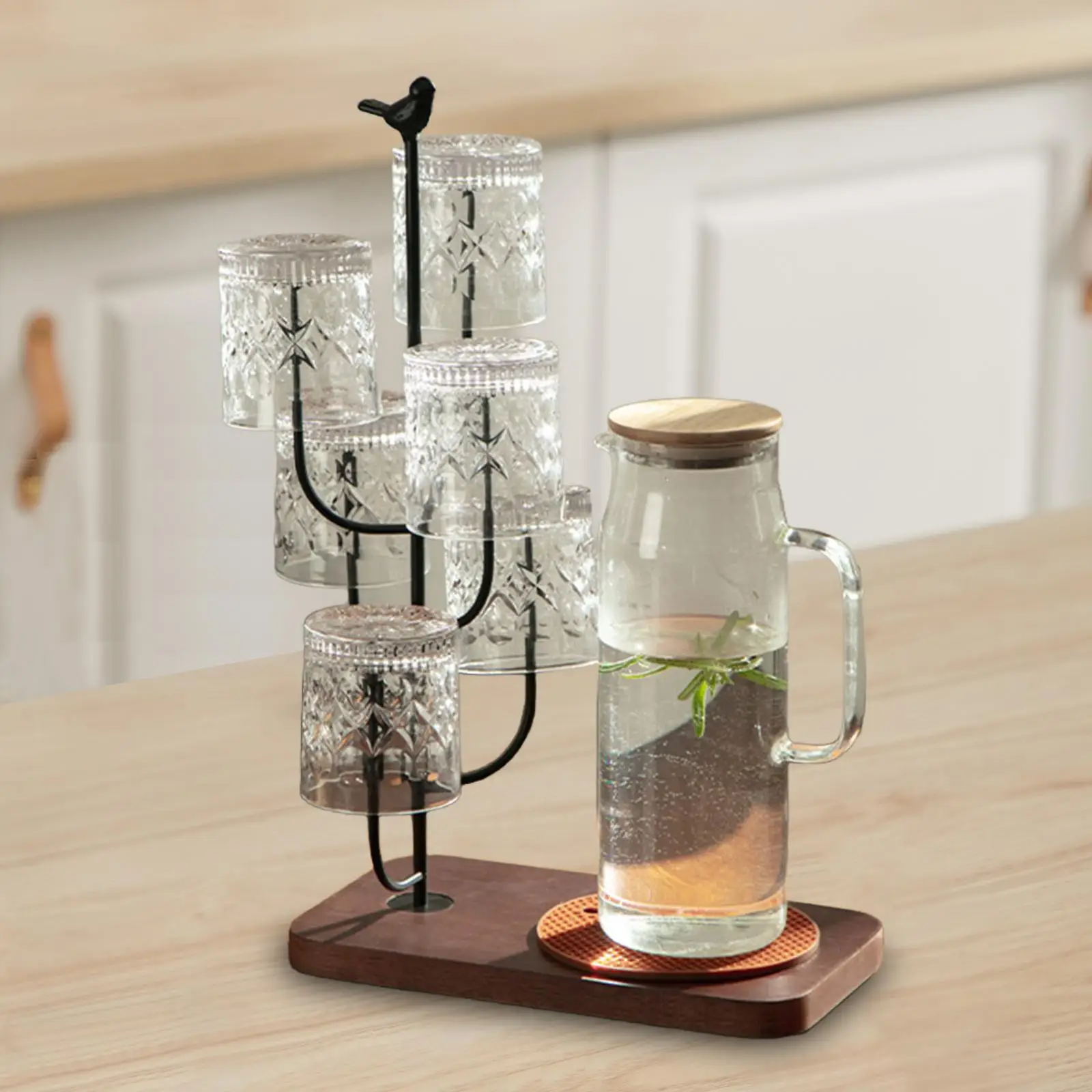 

Стеллаж для сушки стаканов с деревянной основой, подставка для хранения чашек и кружек, для шкафа, столешницы