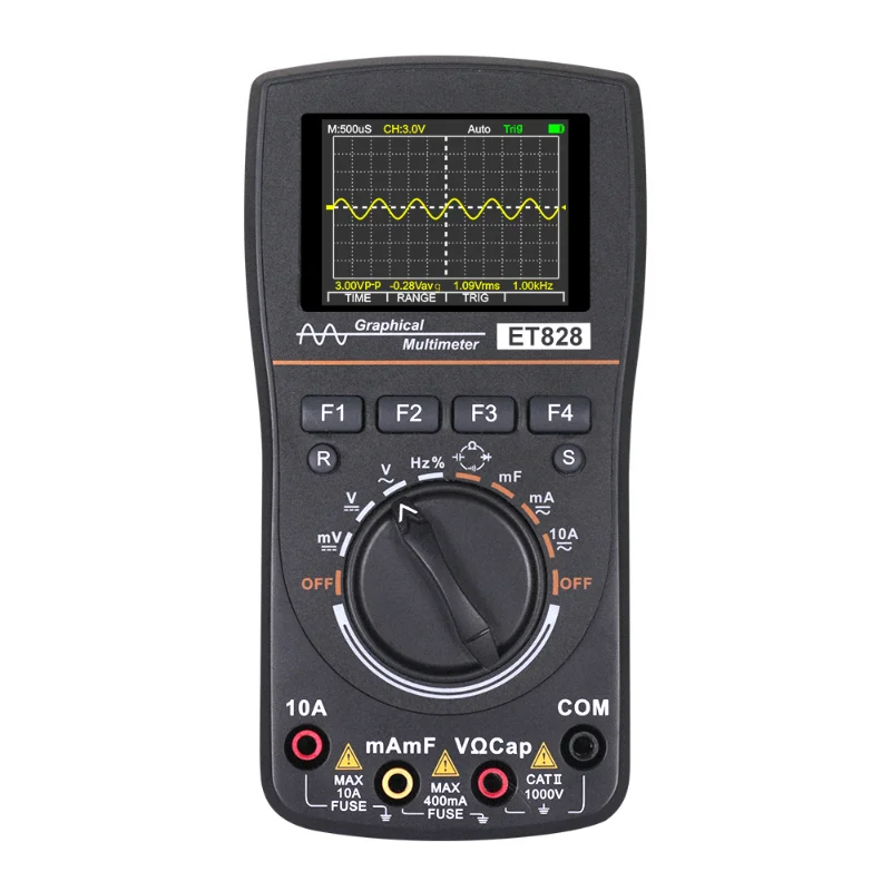 Waveform 2 In 1 Multimeter and Oscilloscope 4000 Counts Auto Range Digital Oscilloscope Multimeter with Color LCD Screen
Waveform 2 In 1 Multimeter and Oscilloscope 4000 Counts Auto Range Digital Oscilloscope Multimeter with Color LCD Screen