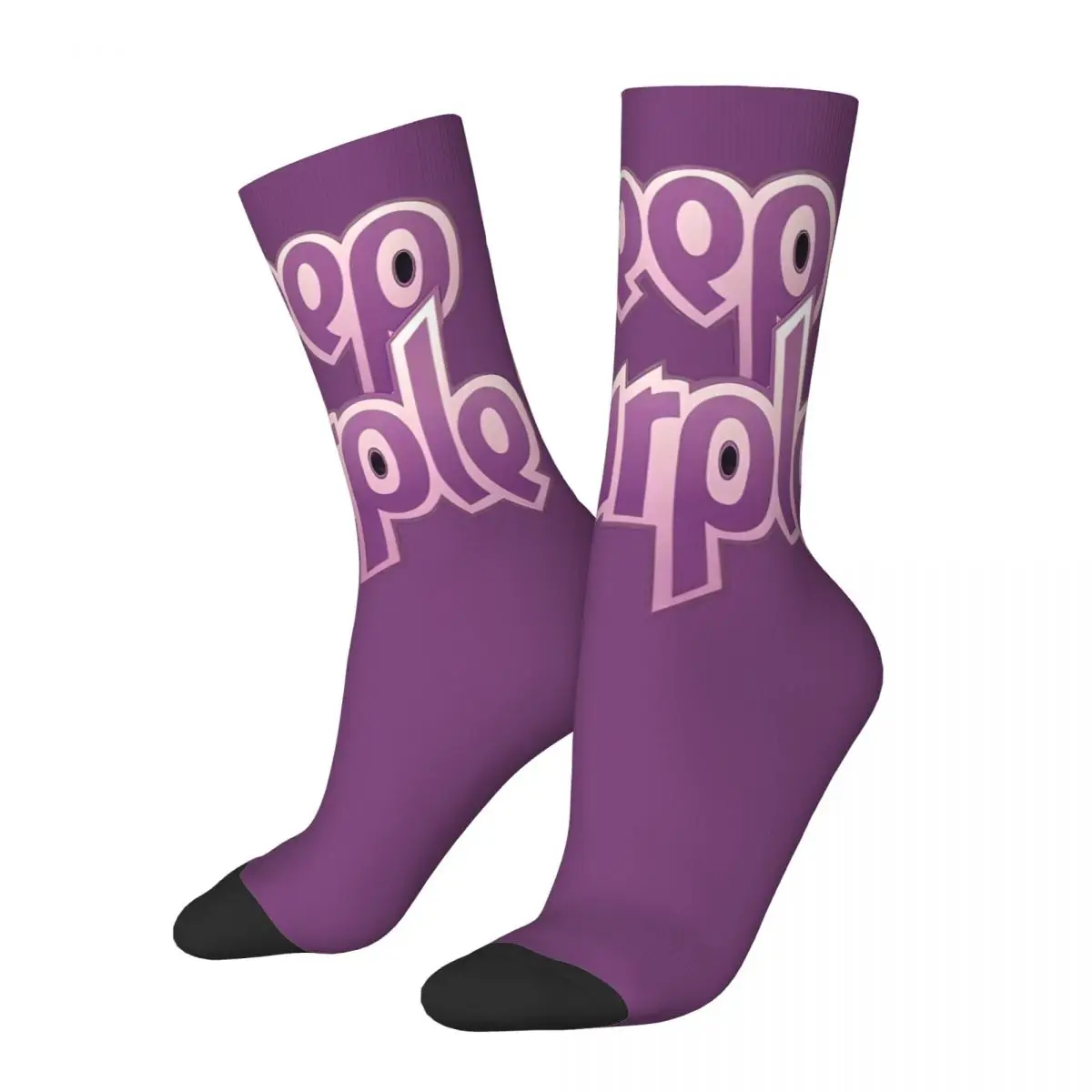 

Crazy Design Vintage Deep Purple Band Design Theme Warm Crew Socks All Season Hip Hop Super Soft Middle Tube Socks Non-slip