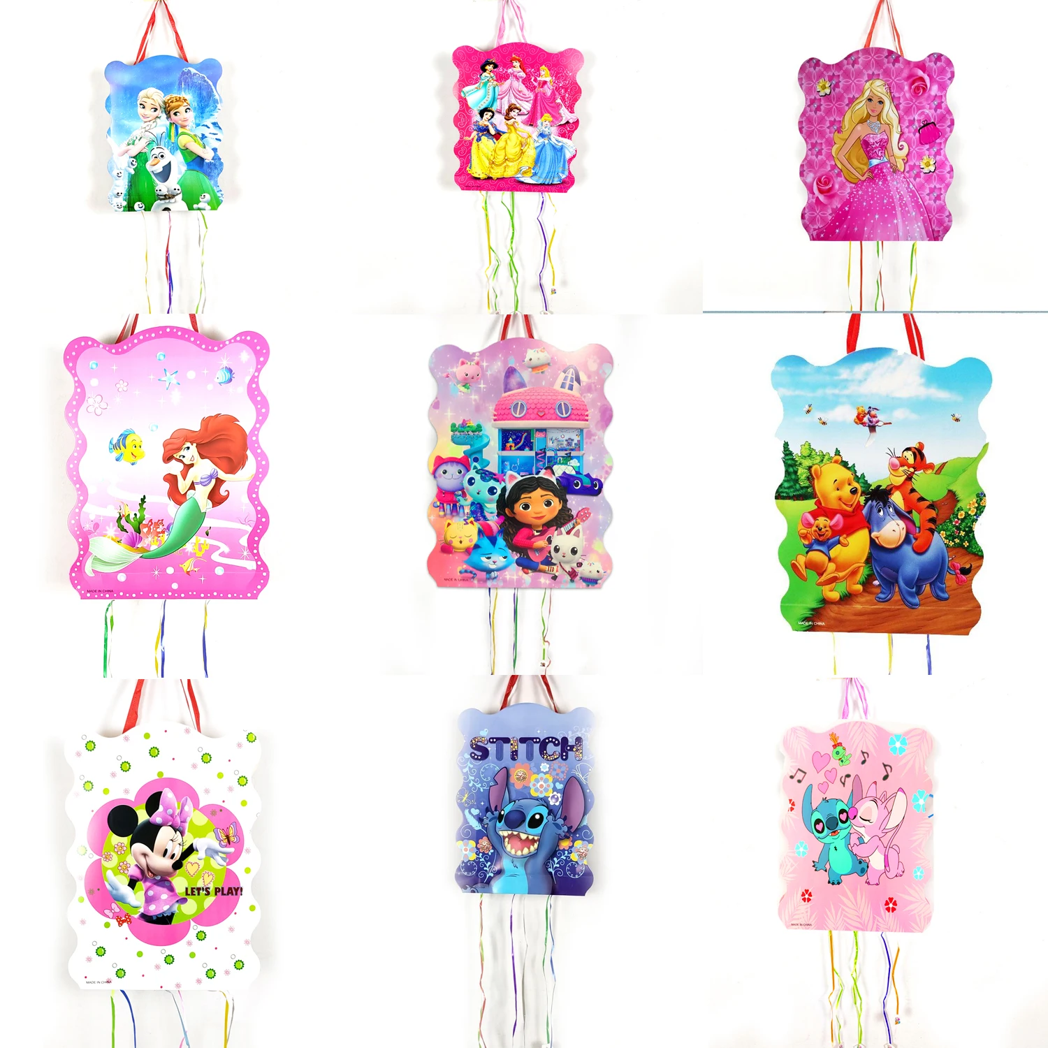 1pcs/lot Winnie Gabby Mermaid Stitch Angel Princess Frozen Theme Pinatas Birthday Events Party Decorations DIY Paperboard Pinata 
1pcs/lot Winnie Gabby Mermaid Stitch Angel Princess Frozen Theme Pinatas Birthday Events Party Decorations DIY Paperboard Pinata