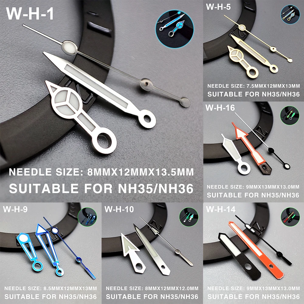 

SUB/SKX007 Watch Hands Needle Green/Blue Luminous Suitable For NH35/NH36/NH38/4R/7S Movement Watches Accessories