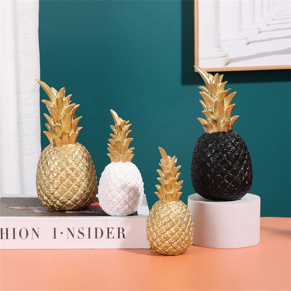 

Nordic Light Luxury Ceramic Pineapple Golden Creative Home Living Room Porch Model Room Soft Decoration Wedding Gift