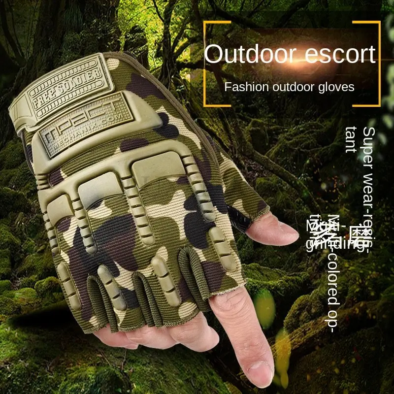 

Free Soldier Half-finger Gloves Men's Sports Special Forces Fitness Outdoor Climbing Non-slip Riding Tactical Breathable Fingerl
