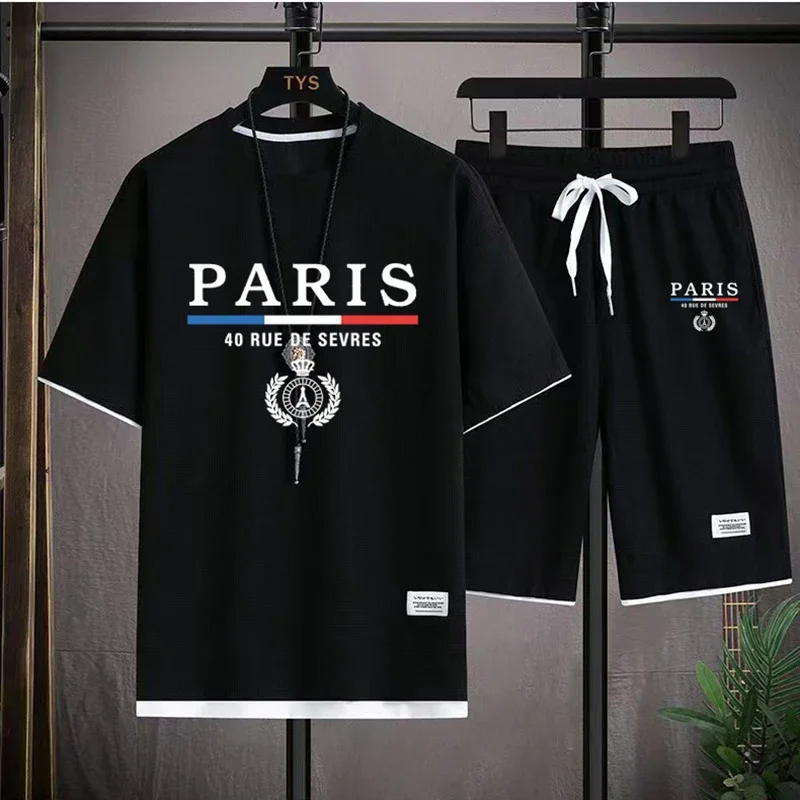 Men's Waffle Sets France Paris Casual T-Shirt + Shorts Set 2PC Summer Male Sports Suits Tracksuit Loose Suit Man T shirt Clothes
Men's Waffle Sets France Paris Casual T-Shirt + Shorts Set 2PC Summer Male Sports Suits Tracksuit Loose Suit Man T shirt Clothes
