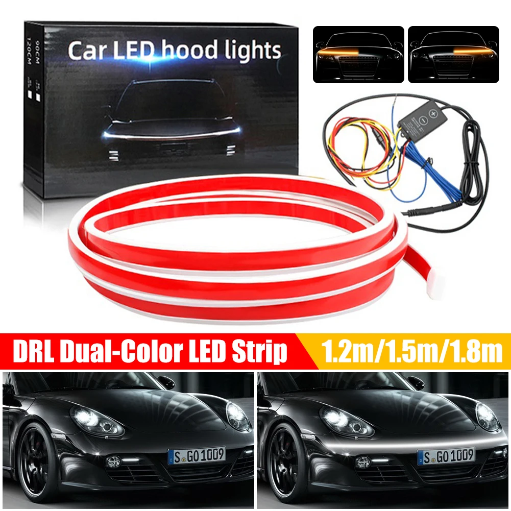 1.2/1.5M/1.8M LED Car Hood Light Strip 12V Scan Daytime Running Light Dynamic Flowing Turn Signal Flexible Strip DRL Amber White
1.2/1.5M/1.8M LED Car Hood Light Strip 12V Scan Daytime Running Light Dynamic Flowing Turn Signal Flexible Strip DRL Amber White