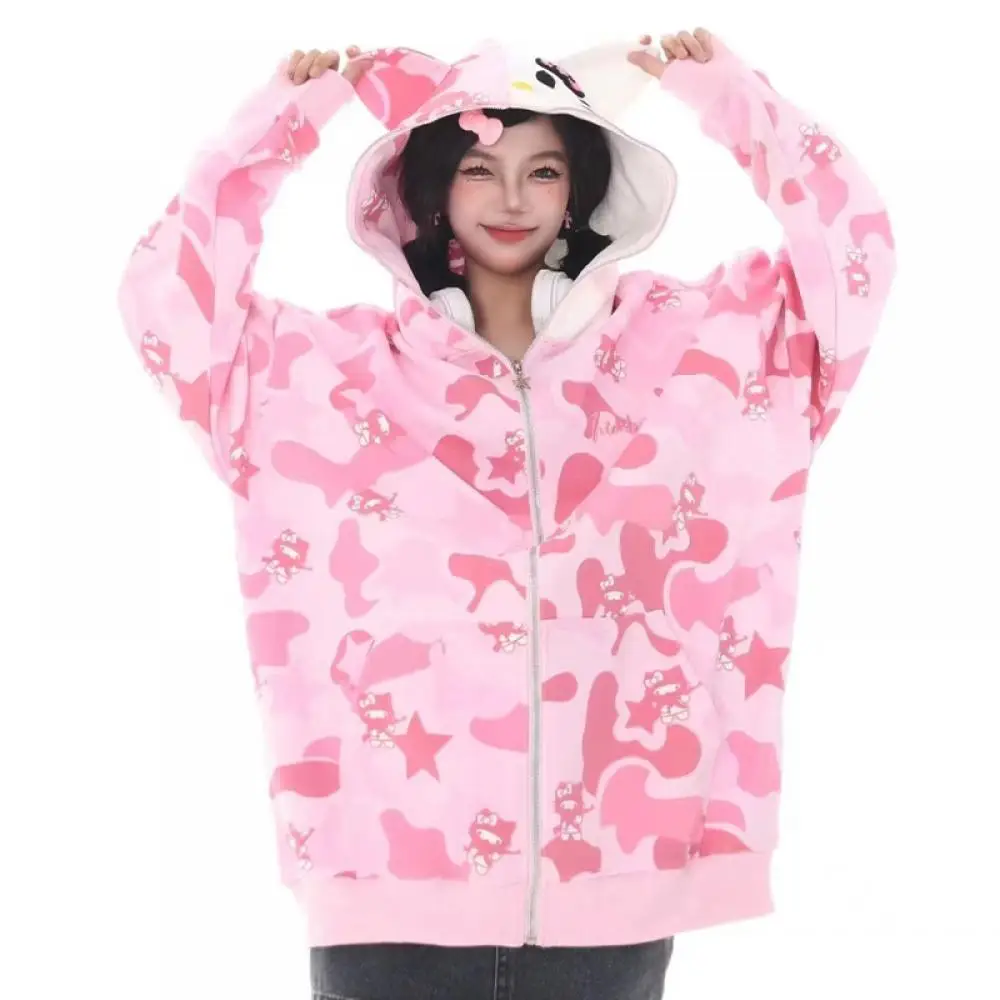 Y2K Hello Kitty Hoodie Hooded Sanrioed Anime Spring Couple Outfit Cotton Cute Cardigan Jacket Camouflage Coat Men Women Student
Y2K Hello Kitty Hoodie Hooded Sanrioed Anime Spring Couple Outfit Cotton Cute Cardigan Jacket Camouflage Coat Men Women Student