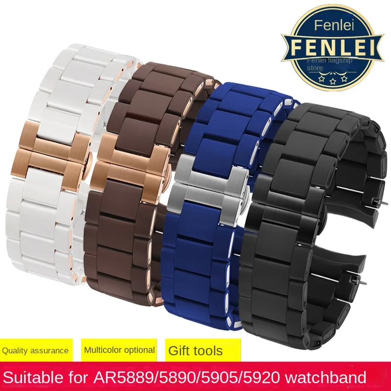 Silicone Rubber Watchband + stainless steel For Armani AR5905 AR5889 AR5890 AR5920 AR5905 Series Man 23mm Woman 20mm
Silicone Rubber Watchband + stainless steel For Armani AR5905 AR5889 AR5890 AR5920 AR5905 Series Man 23mm Woman 20mm