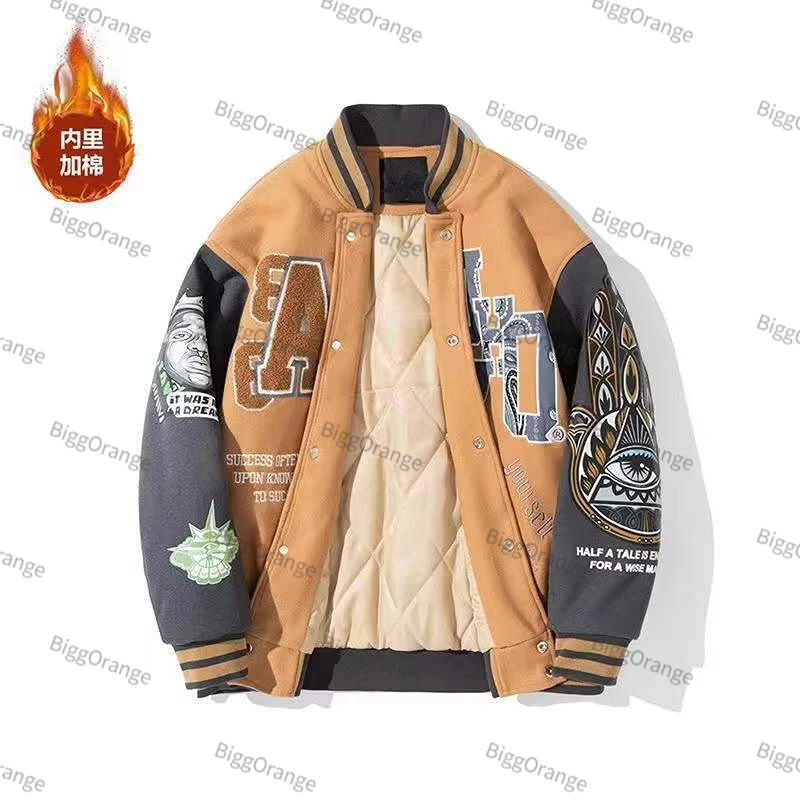 Autumn and winter men and women tide high-end American hip-hop style baseball uniform jacket trend handsome loose couple jacket
Autumn and winter men and women tide high-end American hip-hop style baseball uniform jacket trend handsome loose couple jacket