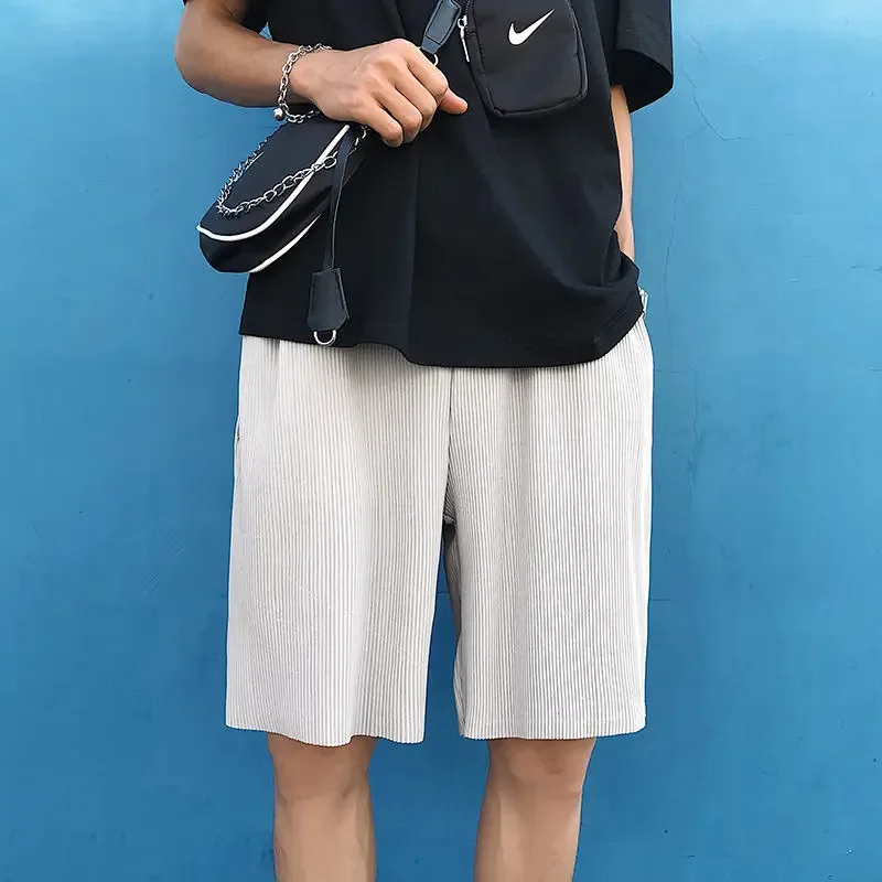 Summer Ice Silk Shorts Men Fashion Gray Pleated Shorts Men Japanese Streetwear Loose Beach Shorts Mens Oversized Casual Shorts
Summer Ice Silk Shorts Men Fashion Gray Pleated Shorts Men Japanese Streetwear Loose Beach Shorts Mens Oversized Casual Shorts