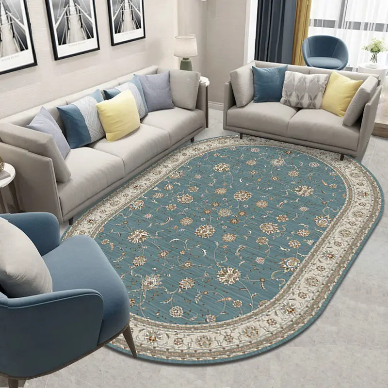 

Retro Ethnic Style Study Cloakroom Carpet Oval Balcony Bathroom Porch Entry Carpets Home Children's Room Bay Window Non-slip Rug