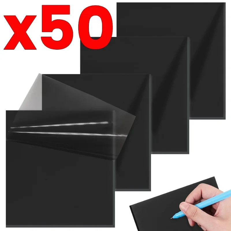 

50 листов черных супер липких заметок, самоклеящиеся клейкие блокноты для заметок для офиса, школы, офиса, товары для творческих заметок, напоминания