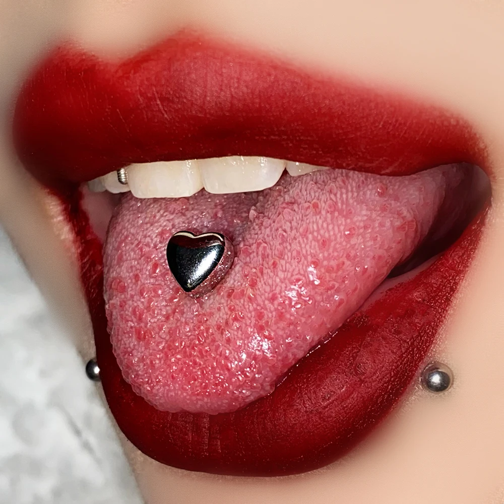 1PC Anti-Allergy Surgical Steel Tongue Rings For Women Silver Color&Gold Heart Shape Tongue Barbells Piercing Body Jewelry 14g
1PC Anti-Allergy Surgical Steel Tongue Rings For Women Silver Color&Gold Heart Shape Tongue Barbells Piercing Body Jewelry 14g