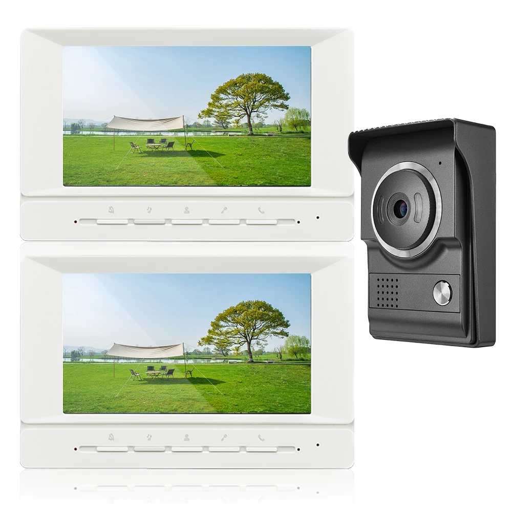 

Video Door Intercom Entry System Kit Video Doorbell Phone Rainproof IR Camera for Home Villa Building Apartment
