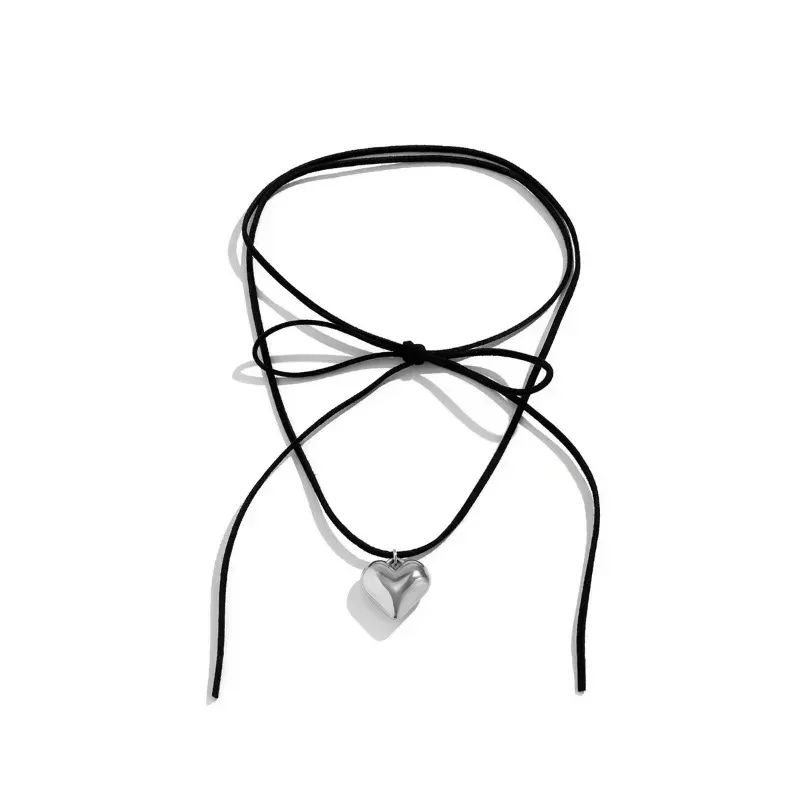 Layered Lace Up Rope Chain with Heart Pendant Necklace for Women Trendy Elegant Choker Necklace, Fashion Jewelry Accessories 6 Mallzona S06369d61f2294f48b9da162e0ed338d5Q Layered Lace Up Rope Chain with Heart Pendant Necklace for Women Trendy Elegant Choker Necklace, Fashion Jewelry Accessories Mallzona