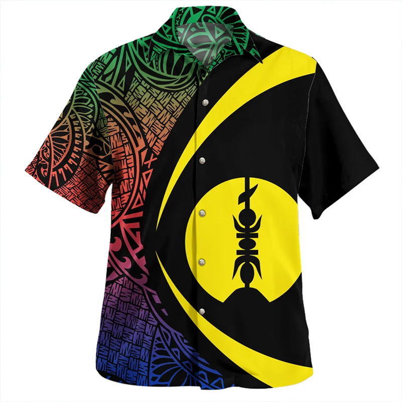 

Summer Harajuku New 3D New Caledonia Flag Printing Shirts Nouvelle-Calédonie Emblem Graphic Short Shirts Men Fashion Clothes Top