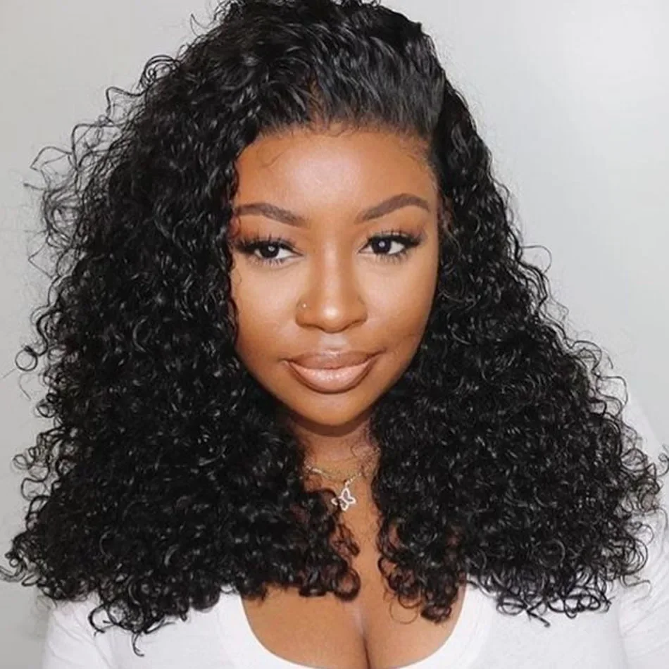 

Short Water Wave Bob Wig Glueless Wig 12A Malaysian Lace Front Human Hair Wigs Wet And Wavy Kinky Curly Bob Wig 13x4 Frontal Wig