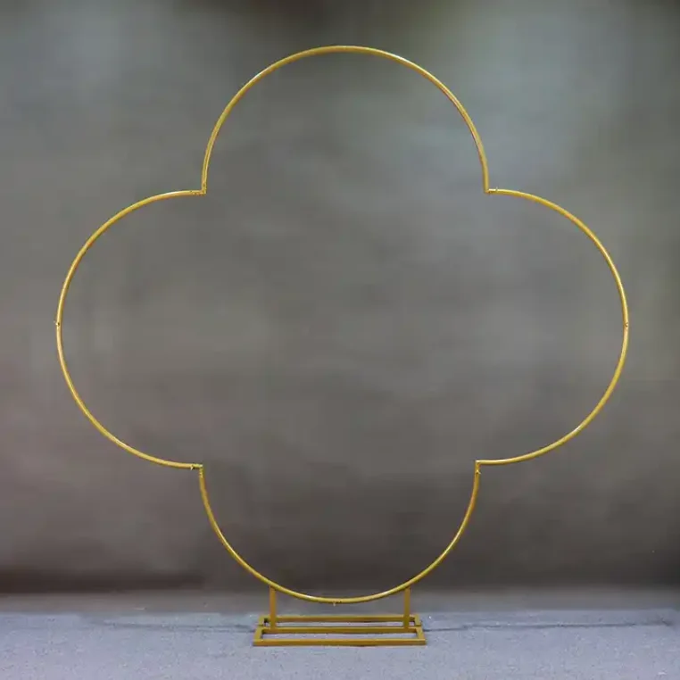 Golden metal stage decoration, four leaf flower balloon background bracket, birthday party, wedding frame
Golden metal stage decoration, four leaf flower balloon background bracket, birthday party, wedding frame