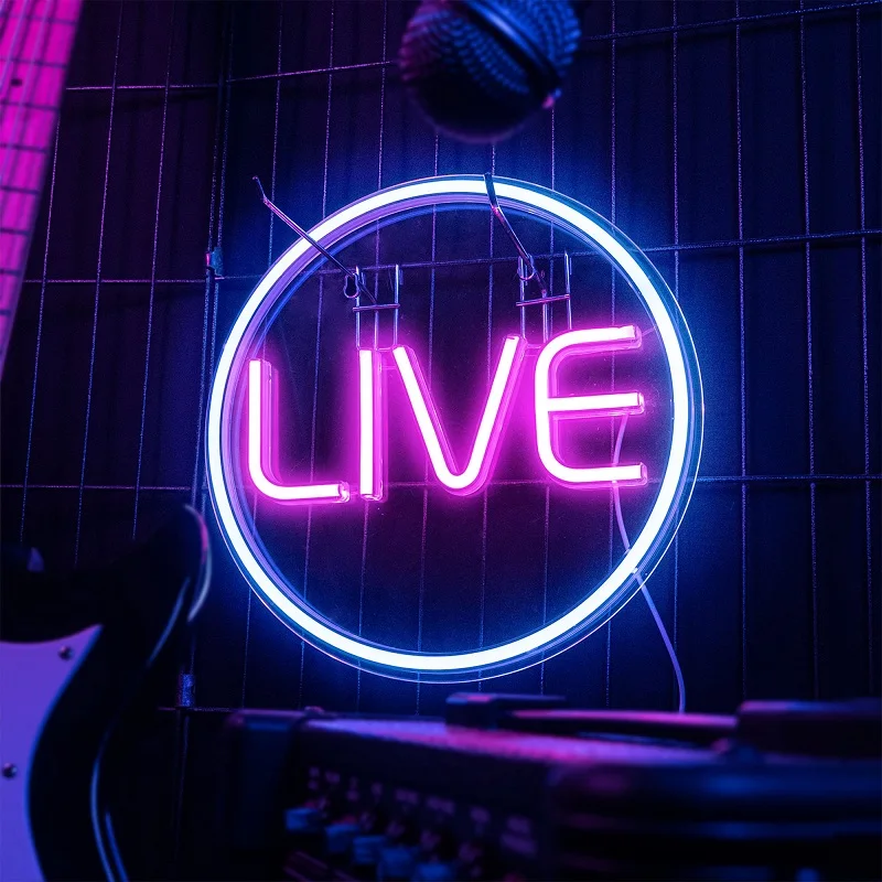 

Cool Live Custom Neon LED Sign Party Décor Neon Lamp Light Night Lights For Studio Wall Bedroom Streamers Gamers Influencers