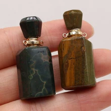 Natural Stone India Agate Tourmaline Perfume Bottle Diffuser For Jewelry Making DIY Necklace Accessories Healing Gems Charm Gift
Natural Stone India Agate Tourmaline Perfume Bottle Diffuser For Jewelry Making DIY Necklace Accessories Healing Gems Charm Gift