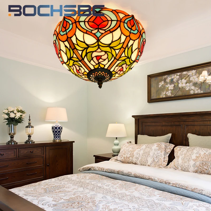 BOCHSBC Tiffany 12inch Pastoral Fairy Peach Overhead light deco the stained glass dining room bedroom hallway ceiling light
BOCHSBC Tiffany 12inch Pastoral Fairy Peach Overhead light deco the stained glass dining room bedroom hallway ceiling light