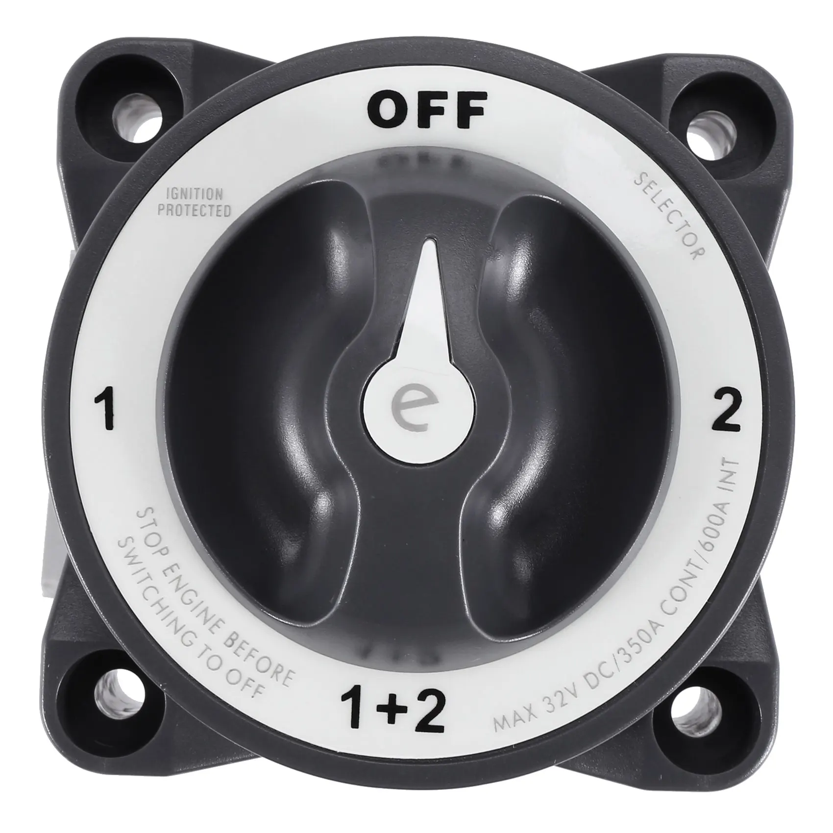 Отключаемый переключатель, 4 положения, 32 В, 350 А, E-Series, водонепроницаемый двойной изолятор батареи, Переключатель ВКЛ/ВЫКЛ
Отключаемый переключатель, 4 положения, 32 В, 350 А, E-Series, водонепроницаемый двойной изолятор батареи, Переключатель ВКЛ/ВЫКЛ