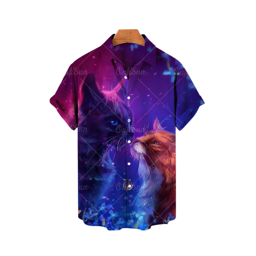 Hawaiian Men's Cute Cat Print Shirt Summer 3D Oversized Loose Casual Single Breasted Lapel Tropical Designer Short Sleeved Top
Hawaiian Men's Cute Cat Print Shirt Summer 3D Oversized Loose Casual Single Breasted Lapel Tropical Designer Short Sleeved Top