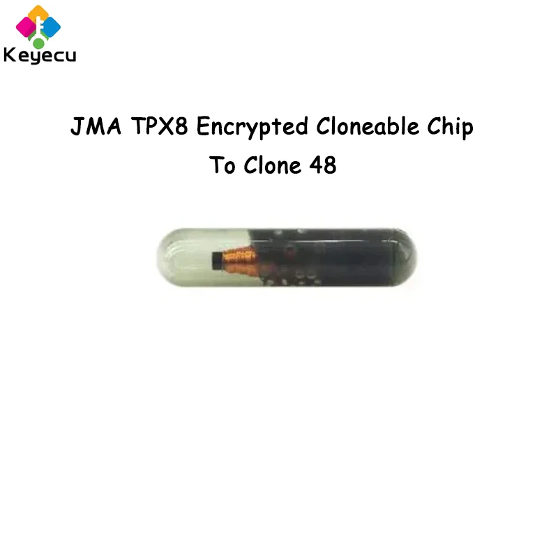 

KEYECU JMA TPX8 Encrypted Copy Transponder Chip Used As 48 Chip, JMA TPX8 Glass Chip Car Key Chip Copy 48 Chip
