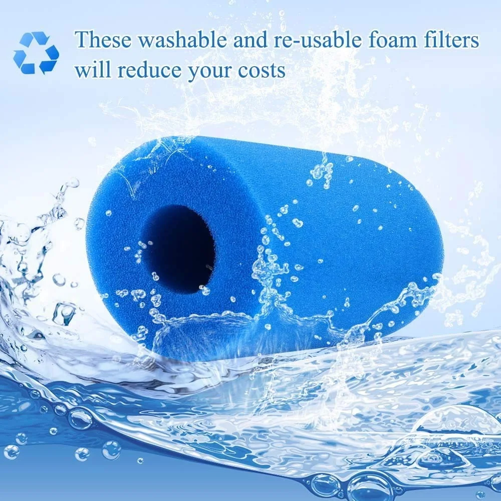 

8Pcs Foam Filter Sponge for Intex Type a Reusable Washable Swimming Pool Aquarium Filter Accessories