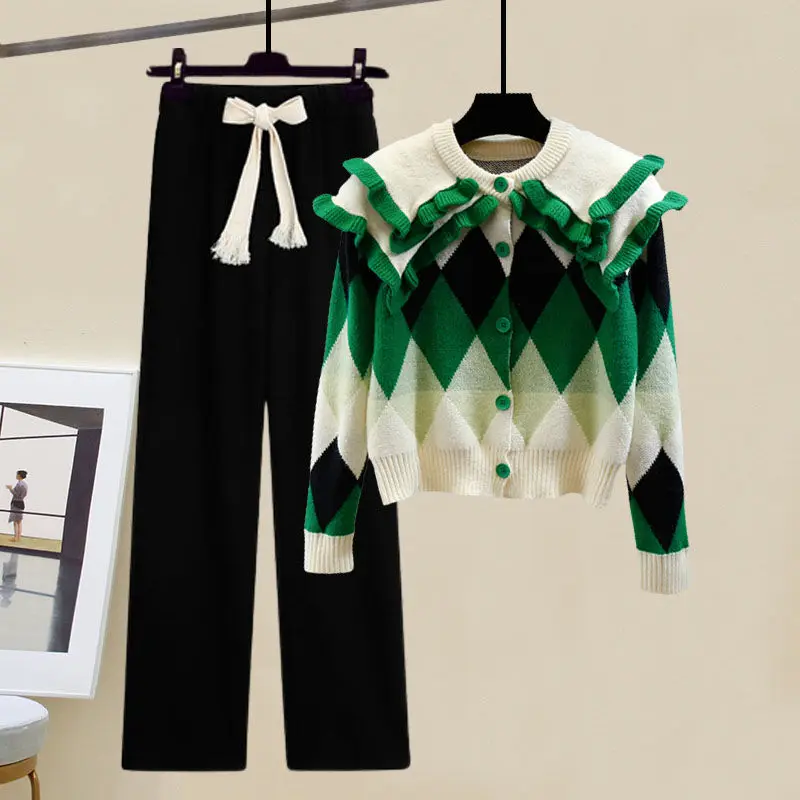 2023 Women Spring Autumn New 2 Piece Sets Female Loose Knit Sweater Cardigan + Loose Wide Leg Pants Ladies Casual Outfits R601
2023 Women Spring Autumn New 2 Piece Sets Female Loose Knit Sweater Cardigan + Loose Wide Leg Pants Ladies Casual Outfits R601